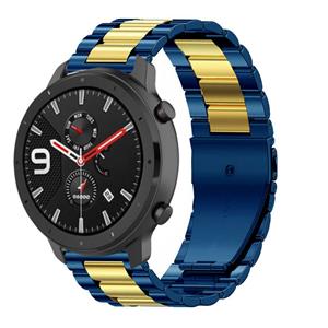 Strap-it Amazfit GTR stalen band (blauw/goud)