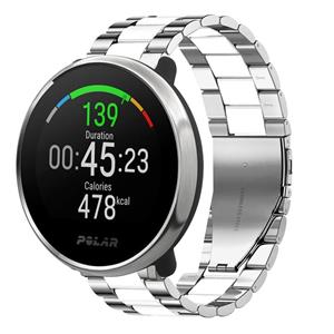 Strap-it Polar Ignite stalen band (zilver/wit)