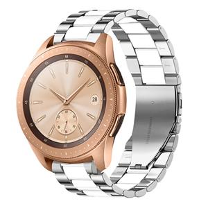 Strap-it Samsung Galaxy Watch 42mm stalen band (zilver/wit)