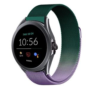 Strap-it Fossil Gen 5e 44mm Milanese band (paars/groen)