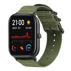 Strap-it Xiaomi Amazfit GTS nylon gesp band (groen)