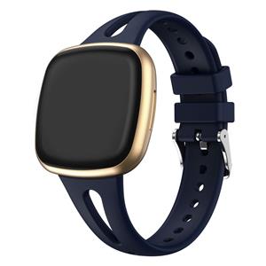 Strap-it Fitbit Versa 3 luxe siliconen bandje (donkerblauw)