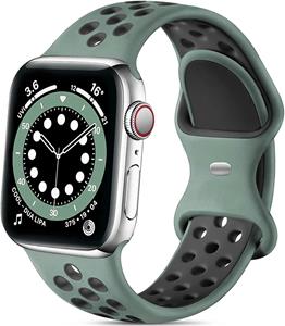 Strap-it Apple Watch sport bandje (cyaan/zwart)