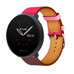 Strap-it Polar Ignite 3 leren bandje (knalroze/donkerbruin)