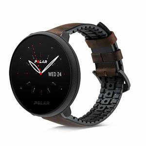 Strap-it Polar Ignite 3 siliconen/leren bandje (bruin)