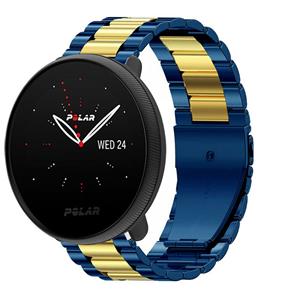 Strap-it Polar Ignite 3 stalen bandje (blauw/goud)