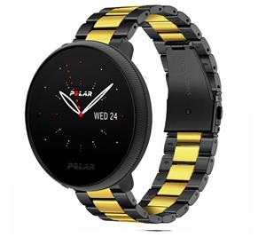 Strap-it Polar Ignite 3 stalen bandje (zwart/goud)