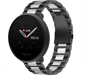 Strap-it Polar Ignite 3 stalen bandje (zwart/zilver)