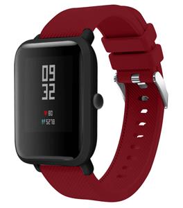 Strap-it Xiaomi Amazfit Bip siliconen bandje (bordeaux)