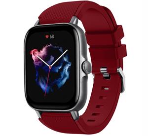 Strap-it Amazfit GTS 3 siliconen bandje (bordeaux)