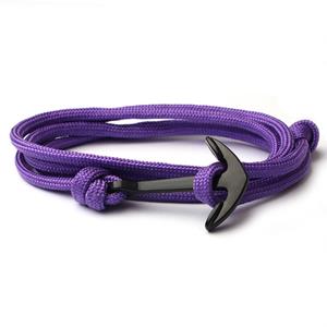 LGT JWLS Anker armband Paars polyester koord