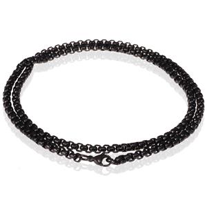 LGT JWLS LGT Jewels Venetian Box ketting Zwart 2mm-56cm