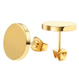 LGT JWLS LGT Jewels Ronde oorknoppen Edelstaal Goudkleurig-12mm