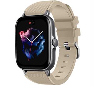 Strap-it Amazfit GTS 3 siliconen bandje (beige)
