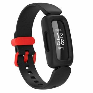 Strap-it Fitbit Ace 3 siliconen bandje (zwart/rood)