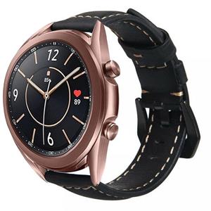 Strap-it Samsung Galaxy Watch 3 leren band 41mm (zwart)