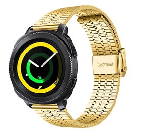 Strap-it Samsung Gear Sport roestvrij stalen band (goud)