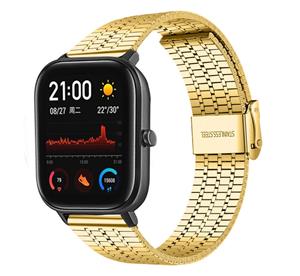 Strap-it Amazfit GTS roestvrij stalen band (goud)