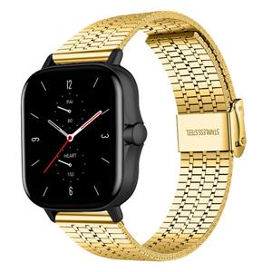 Strap-it Amazfit GTS 2 roestvrij stalen band (goud)
