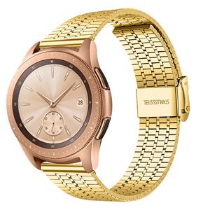 Strap-it Samsung Galaxy Watch 42mm roestvrij stalen band (goud)