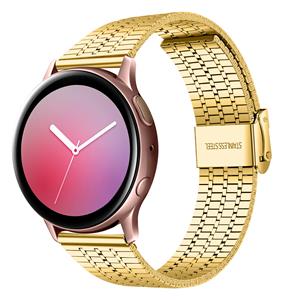 Strap-it Samsung Galaxy Watch Active roestvrij stalen band (goud)
