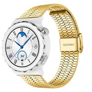 Strap-it Huawei Watch GT 3 Pro 43mm luxe stalen bandje (goud)