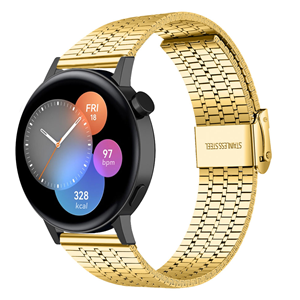 Strap-it Huawei Watch GT 3 42mm luxe stalen bandje (goud)