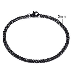 LGT JWLS Stalen heren armband  Gourmet schakel Zwart 3mm-18cm