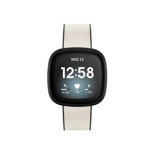 Hama Damenarmband aus Kunstleder für Fitbit Versa3/Sense weiss