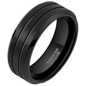 Mendes Wolfraam heren ring Classic Groove 8mm-21mm