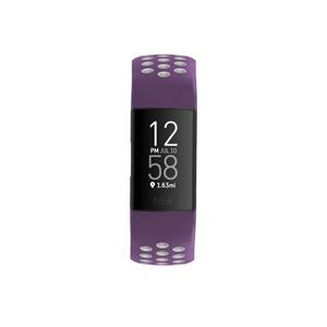 Hama Sportpolsband Voor Fitbit Charge 3/4 Ademend Horlogebandje Paars/grijs