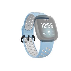 Hama Sportpolsband Voor Fitbit Versa3/Sense Ademend Univ. Lichtblauw/grijs