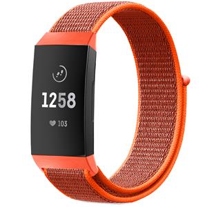 Strap-it Fitbit Charge 4 nylon band (oranje)