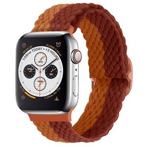 Strap-it Apple Watch verstelbaar geweven nylon bandje (bruin mix)