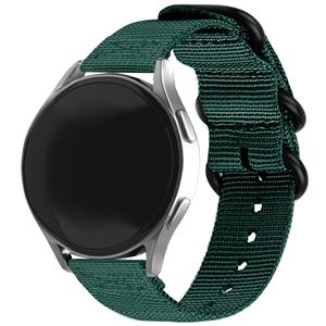 Strap-it Huawei Watch GT nylon gesp bandje (donkergroen)