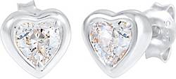 Elli Dames Oorbellen Hart Liefde met Zirkonia in 925 Sterling Zilver