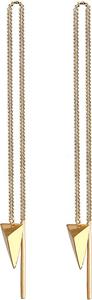 Elli Dames Oorbellen Pull Through Driehoek Basic Trend Blogger in 925 Sterling Zilver Verguld