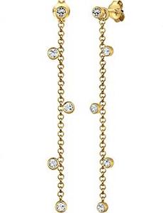 Elli Dames oorhangers met kristallen in 925 sterling zilver