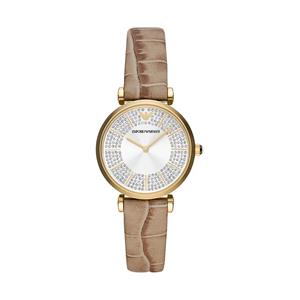 Emporio Armani Gianni T-bar Dames Horloge Bruin AR11518