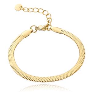 Cilla Jewels Platte Goudkleurige Dames Schakelarmband met Muntje