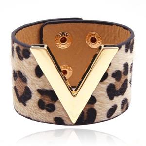 LGT JWLS Brede Dames Armband Verstelbaar Dierenprint Goud en Bruin
