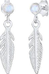 Elli Dames Oorbellen Veder Boho Hippie met Maansteen in 925 Sterling Zilver Verguld