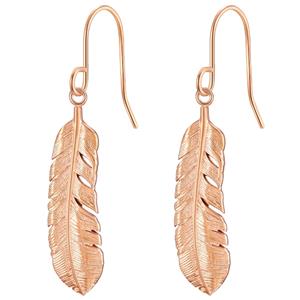 EASTSIDE, Ohrhänger Feder in roségold, Schmuck für Damen