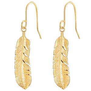 EASTSIDE, Ohrhänger Feder in gold, Schmuck für Damen