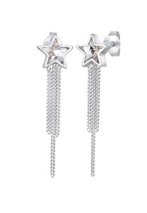 Elli Dames oorbellen sterrenketting look met kristallen in 925 sterling zilver