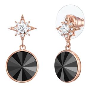 Lulu & Jane, Ohrhänger Roségold Glas Weiß Hämatit in roségold, Schmuck für Damen