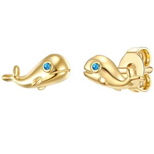 Glanzstücke München, Ohrstecker Wal in gold, Schmuck für Accessoires