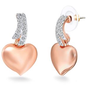 Lulu & Jane, Ohrhänger Bi-Color Verziert Mit Kristallen Von Swarovski Weiß in roségold, Schmuck für Damen
