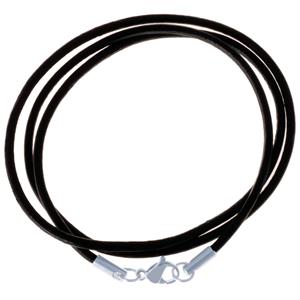 LGT JWLS LGT Jewels leren koord ketting zwart 3mm-50cm