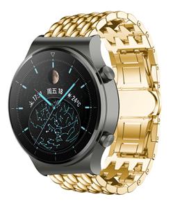 Strap-it Huawei Watch GT 2 Pro stalen draak band (goud)